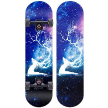 Complete Skateboard 31 x 8 Inch 7Layer Maple Wood Concave Deck with 4 Wheels Professional Scooter for Girls and Adults, Trick Skateboard