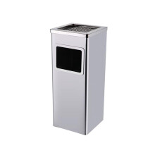 Standing Ashtray Outdoor Stainless Steel Trash Can for Indoor and Outdoor Use, Cigarette Disposal Bin for Elevators and Corridors