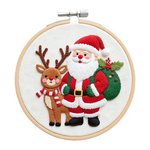 Christmas Themed Embroidery Set with Instruction Stitching-7
