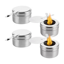 4Pcs Stainless Steel Heaters Container Cylindrical Metal Burners