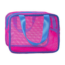 Stijlvolle, doorzichtige mesh-strandtas voor dames,-roze rood