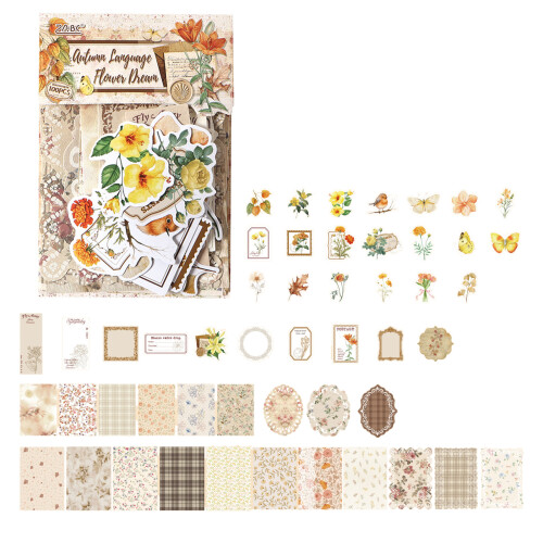 Artistics Florals Scrapbook Sticker Pack Designs For-Yellow