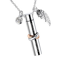 Wing Charm Art Cremation for Ashes Small Size Caskets-silver