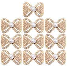 10Pcs Bowknot Shape Waist Tighteners Adjustable-Gold Pearl