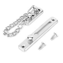 Matte Black Door Guard, Anti-Theft Door Lock with Spring Press Lock for Unmatched Security, Stainless Steel Security Chain for Indoor Courtyard Doors