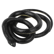 Giocattolo spaventoso da giardino, serpente di gomma realistico da 1,25 m, nero, realistico, atossico e innocuo per decorazioni esterne e scherzi.
