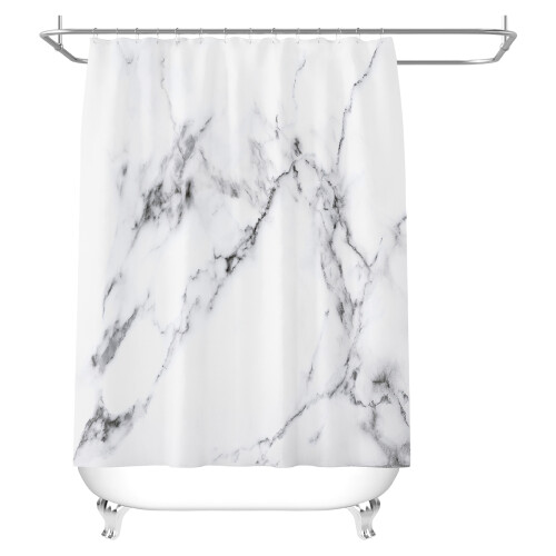 Modern Marble Print Bathroom Mat, Exquisite Design Creative Pattern Floor Mat, Machine-Washable Waterproof Polyester Fabric With Fast-Drying Water Abs
