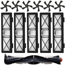 Kit de mantenimiento para aspiradoras antipolvo, cepillo de barrido de 5 brazos para una limpieza profunda de esquinas, 5 filtros de ultra alto