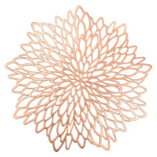 Rose Gold Placemats, Dining Table Charger Plates for Special Occasion Tableware, Elegant PVC Material Ensuring Durability and Strength for Kitchen