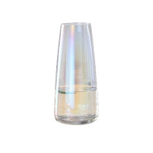 Modern Decorative Vase, Crystal Clear Flower Vase For Home Office Decor, Multicolor Iridescent Surface Brings Joy To Any Room, Ideal For Fresh Flower