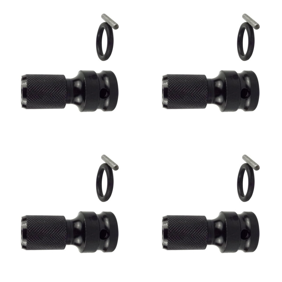 Socket Adapter Set 1/2 Inch Square To 1/4 Inch Hex Impact Wrench Quick Release Heavy Duty 9187378403884