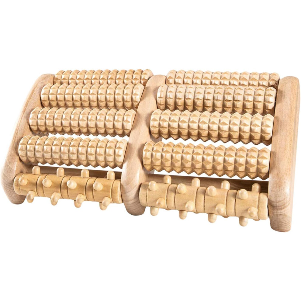 Natural Beech Wood Muscle Roller, Relieves Plantar Fasciitis & Arch Pain, Anti-Slip Base Ensures Stable Massage, At-Home Acupressure Therapies,