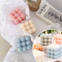 Kreativa ljusformar för doftande bubbelkubljus, kompatibel med naturligt premium sojavax, 3D-kubform, livsmedelsklassad silikon, enkel urgjutning,