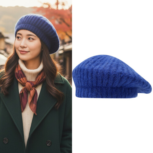 Breathable Lightweight Winter Beret with Wool Blend-Dark Grey 2