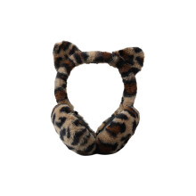 Cute Leopard Ear Muffs For Winter Thermally Protections-khaki