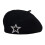 Five Point Star Decors Acrylic Fabric Beret Hat Winter-Black 1