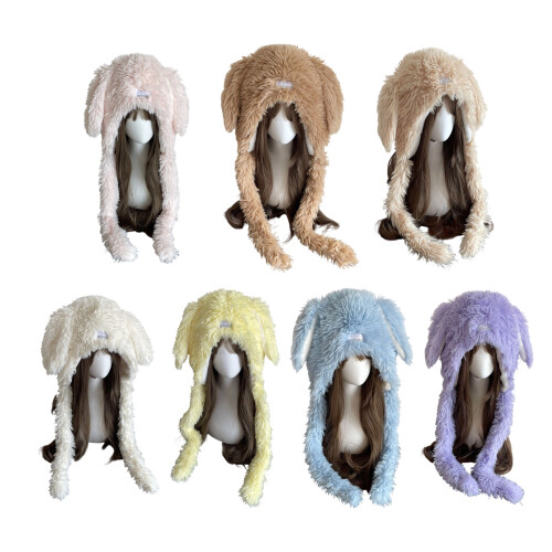 Lovely Ear Flap Hat Windproof Plush Trapper Hat For-Yellow 1