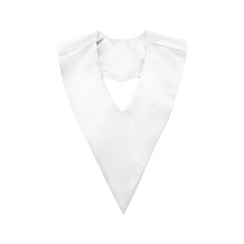 Prom V Cut Graduation Stole Premium Thick Satins Academic-White