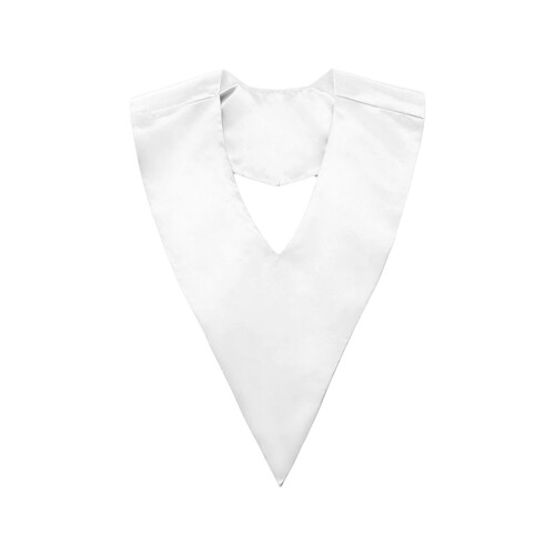 Prom V Cut Graduation Stole Premium Thick Satins Academic-White