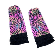 Comfortable Animal Print Leg Warmer Elastic Cuffs Winter-Purple