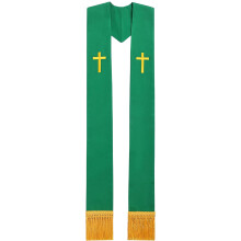 Religious Sash Stole Embroidery Crossed Fringe Shawl For-T3..
