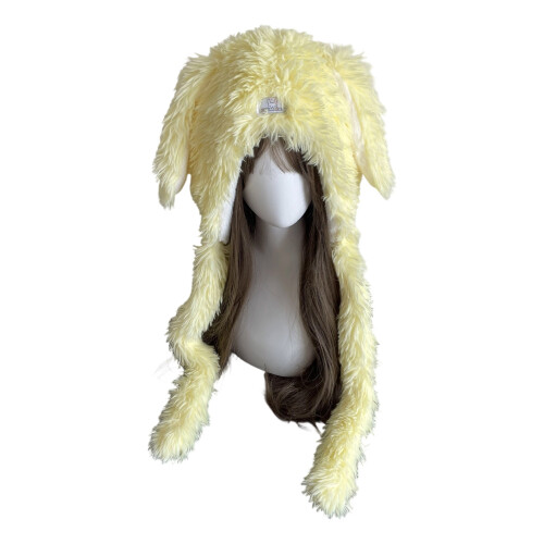 Lovely Ear Flap Hat Windproof Plush Trapper Hat For-Yellow