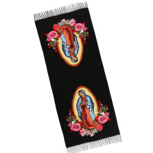 Écharpe à motifs vierge élégante, accessoire de mode-Noir