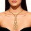 Sparkling Rhinestones Necktie Claw Chain Adjustable-Gold 6