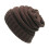Portable Knitted Cap Adjustable Beanies Hat Warm Acrylic-brown 1