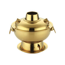 Chinese Fondue 1.8 Liters Stainless Steel Electric Fondue Pot Golden Lamb Hot Pot Outdoor Picnic Cooker