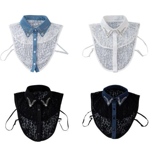 Fashionable False Collar Crystal Embellishments Quick-Black 1