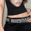 Ceinture à breloques Punk élégante, double rangée de-Argent 5