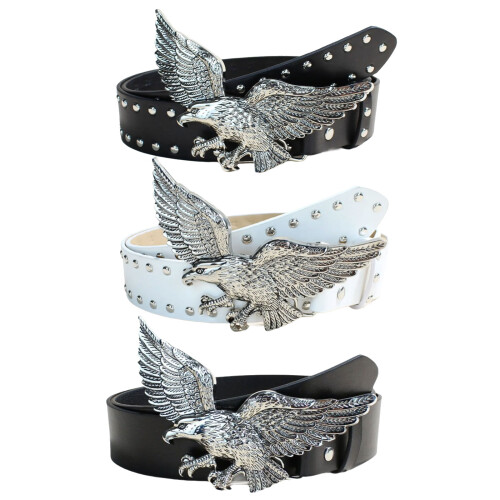 Ceinture de Style Cowboy décorée à Rivets, en cuir PU léger,-B 1