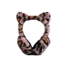 Multifunctional Winter Earmuffs Cartoon Leopard-Pink