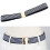 Stretchy Polyester Belt-Apricot brown and bl square buckle 3