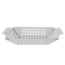 Grill Pan Silver 430 Stainless Steel Kebab Baskets for Grilling