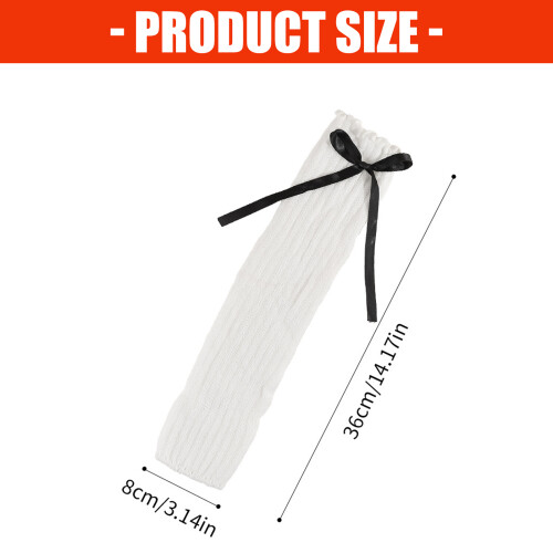 Gants tricotés texturés, longues manchettes, Style-Blanc 2