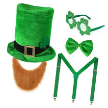 Festival Green Leprechaun Hat Patricks Costume Party-set