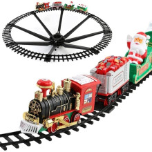 Mini Electric Railcar Toy with Sounds and Lights, Christmas Train Set for Indoor Decoration and Christmas Decorations