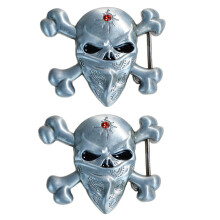 Multipurpose Punk Skull Buckle Metal Texture Comfortable-Silver