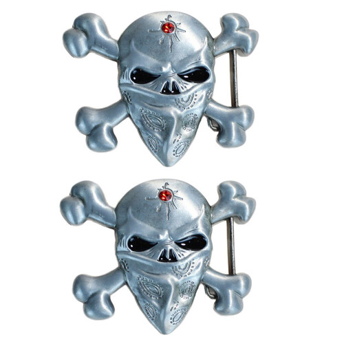 Multipurpose Punk Skull Buckle Metal Texture Comfortable-Silver