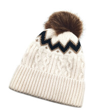 PomPoms Wintermütze mit warmer Acrylfaser und-Beige M