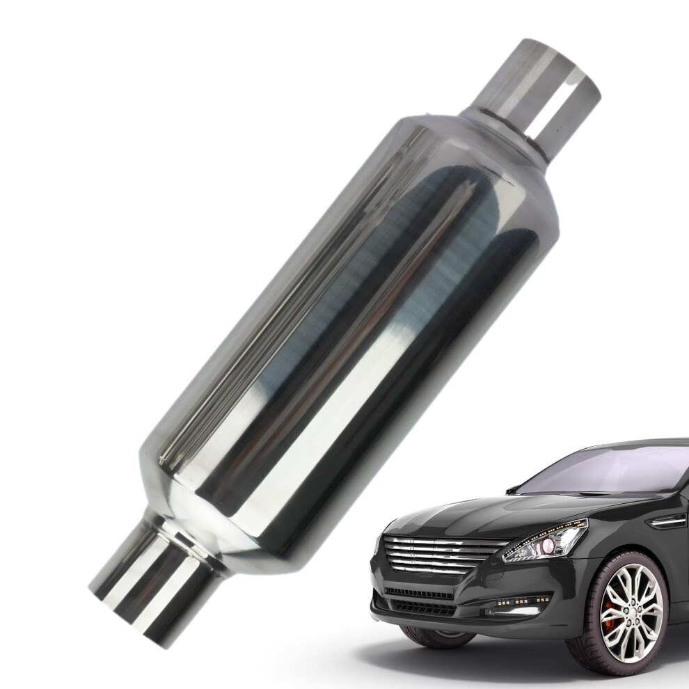 Exhaust Muffler Stainless Steel 63Mm Diameter, Resonator Silencer For Lawnmower, Motorcycle, Car, Truck 9412369200006