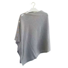 Casual Prom Shawl Capes With Diagonal Button Women Core-Gray
