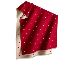 Reversible Long Scarf Love Heart Texture Shawl Wrap for-Red