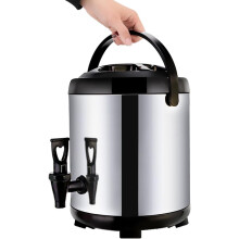 Hot Water Dispenser Cateurne with Faucet, Stainless Steel Insulated Bucket Milk Tea Keg with Folding Feet/16L