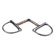 Tube Sniffing Bit Stainless Steel DRing Single Joint Copper Wheel Mouthpiece for Show Jump Riding Equipment