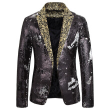 Glitter Jacket Men's Tuxedo Jacket Black Size L Lapel Collar 80s Style Night Club Costume