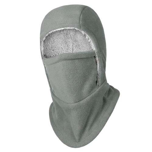 Fleece-Sturmhaube, integriertes Design, winddicht, mit-Hellgrau