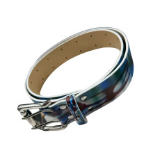 Hoge kwaliteit PU-riem Graffiti-stijl dubbele-blauw bruin